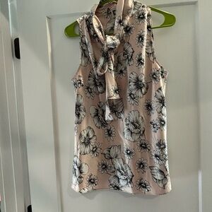 Floral Sleeveless Top - Pink and Black